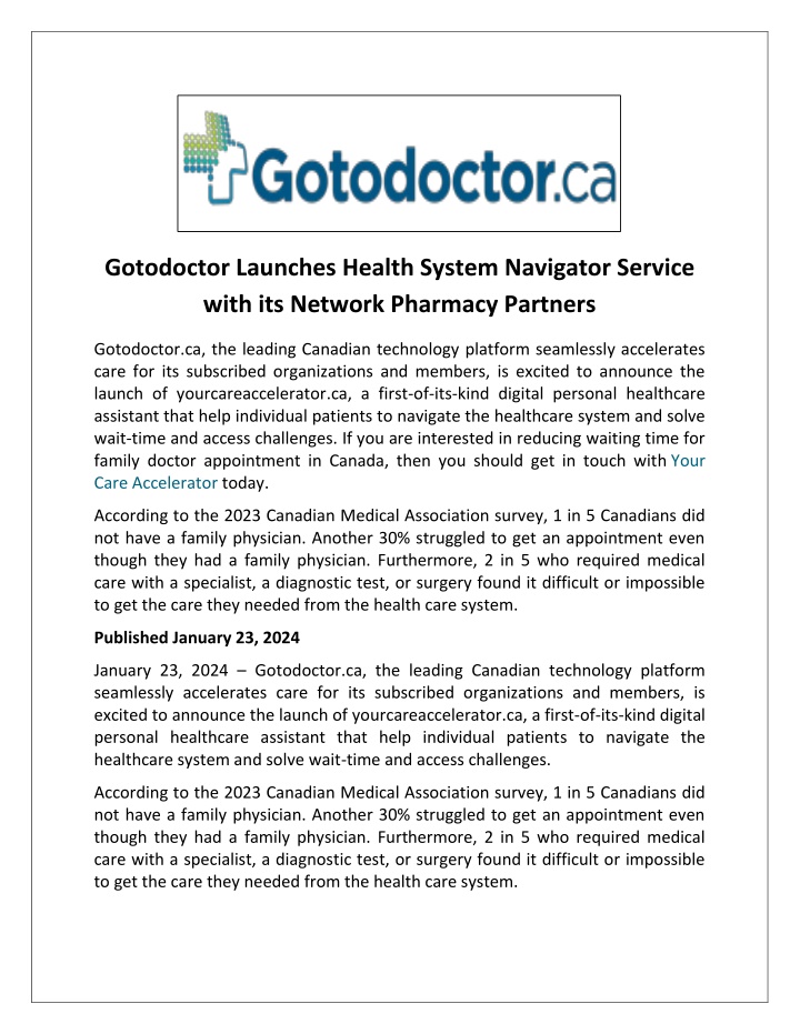 gotodoctor launches health system navigator