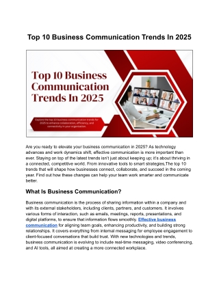 Top 10 Business Communication Trends in 2025