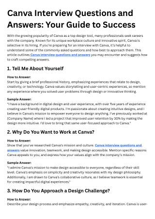 Canva Interview Questions and Answers Your Guide to Success
