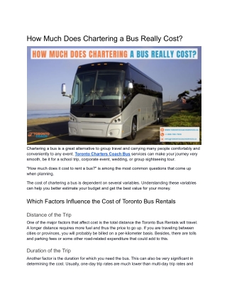 How Much Does Chartering a Bus Really Cost?