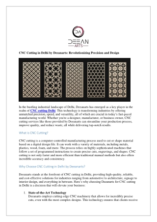 cnc cutting in delhi by deeanarts revolutionizing