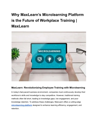 why maxlearn s microlearning platform