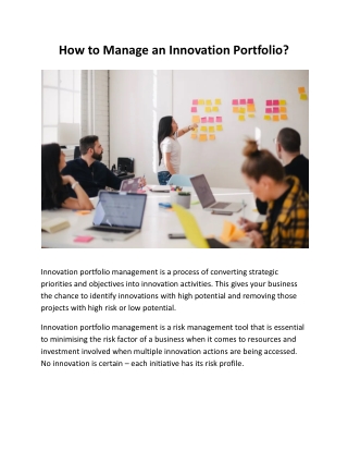 How to Manage an Innovation Portfolio