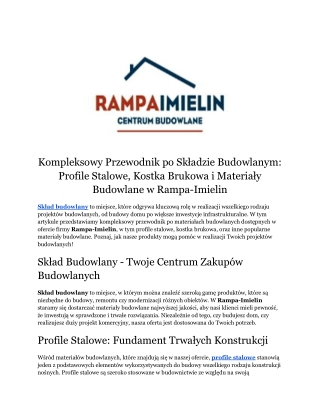 kompleksowy przewodnik po sk adzie budowlanym
