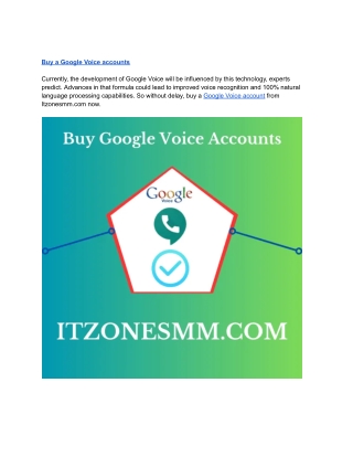 Buy Google Voice Accounts - 100% Old