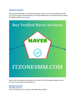 buy naver accounts
