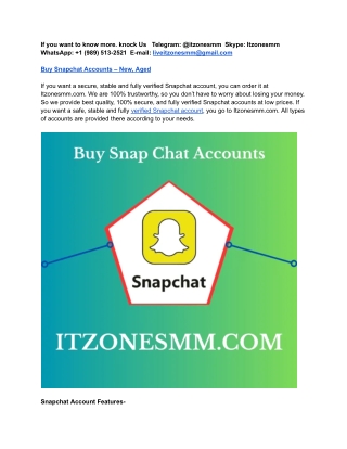 5 Best Sites to Buy Snapchat Accounts (Aged & Pva)