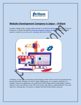 website development company In Jaipur | https://prilient.com