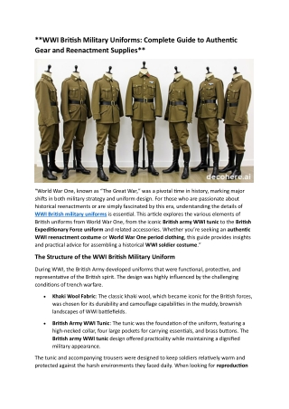 wwi british military uniforms complete guide