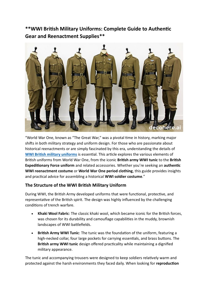 wwi british military uniforms complete guide