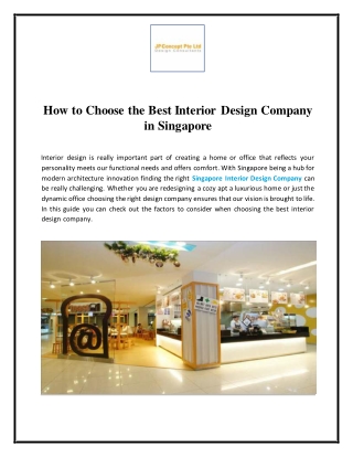 How to Choose the Best Interior Design Company in Singapore