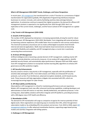 what is api management 2024 2028 trends