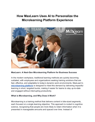how maxlearn uses ai to personalize
