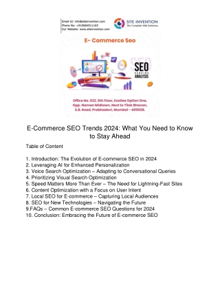 E-Commerce SEO Trends 2024 - What You Need to Know to Stay Ahead