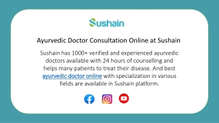 Ayurvedic Doctor Consultation Online at Sushain