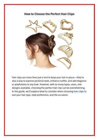 How to Choose the Perfect Hair Clips