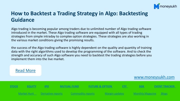 how to backtest a trading strategy in algo