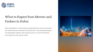 What to Expect from Movers and Packers in Dubai