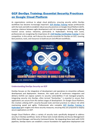 gcp devops training essential security practices