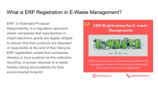 Understanding the Benefits of EPR Registration for E-Waste Management