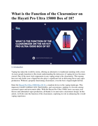 what is the function of the clearomizer