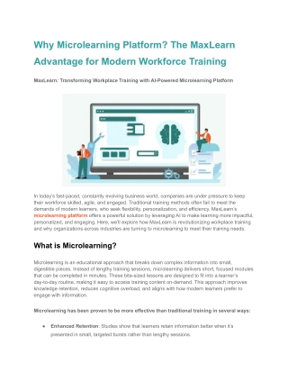 why microlearning platform the maxlearn