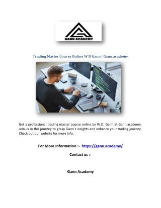 Trading Master Course Online W D Gann