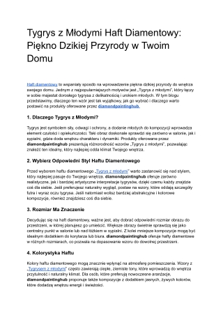 Tygrys z Młodymi Haft Diamentowy_ Piękno Dzikiej Przyrody w Twoim Domu