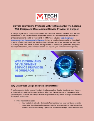 elevate your online presence with techmetronix