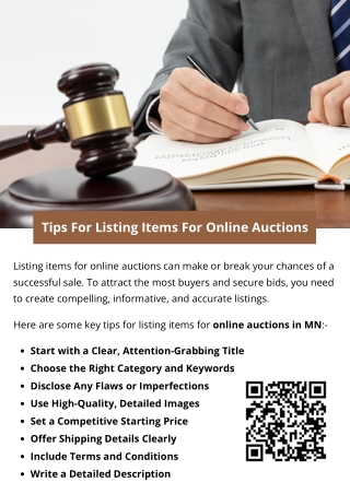 tips for listing items for online auctions