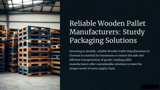 Wooden Pallet Manufacturers In Chennai