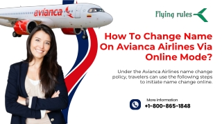 How To Change Name On Avianca Airlines Via Online Mode