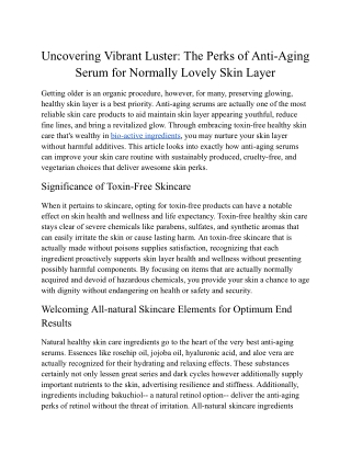 Best Guide to Deciding On the Best Anti-Wrinkle Cream: What to Seek in Toxin-Fre