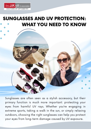 Sunglasses and UV Protection: What You Need to Know