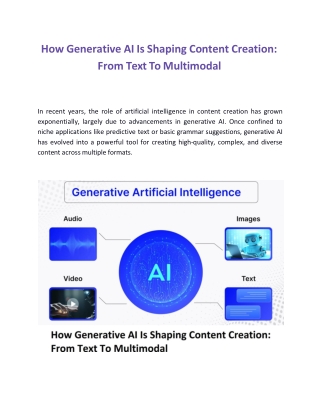 How Generative AI Is Shaping Content Creation: From Text To Multimodal