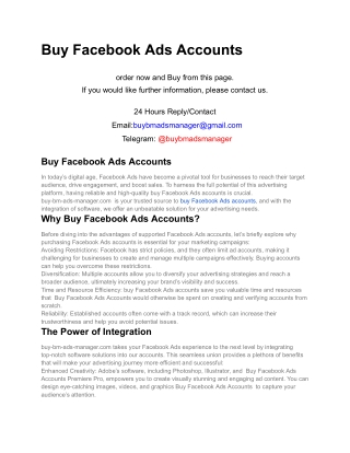 Buy Facebook Ads Accounts