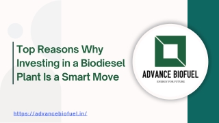 Top Reasons Why Investing in a Bio diesel Plant Is a Smart Move