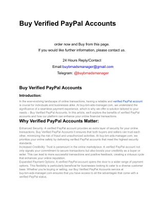 Buy Verified PayPal Accounts