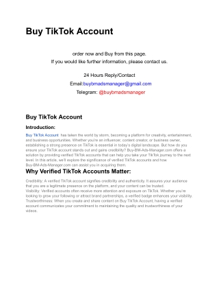 Buy TikTok Account