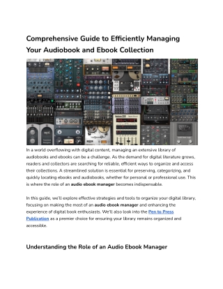 The Ultimate Guide to Audio eBook Manager