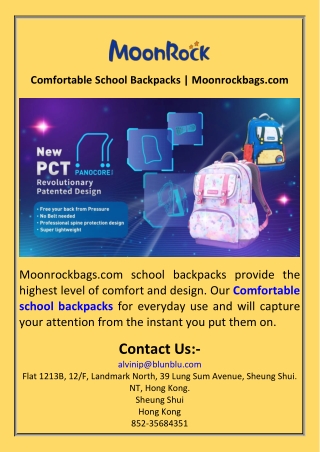 Comfortable School Backpacks  Moonrockbags.com