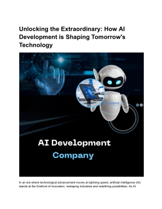 Unlocking the Extraordinary_ How AI Development is Shaping Tomorrow's Technology