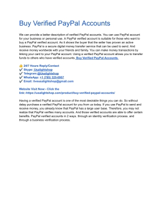 Buy Verified PayPal Accounts-100% Safe,USA,UK Docs Verified