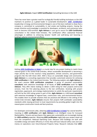 agile advisors expert leed certification