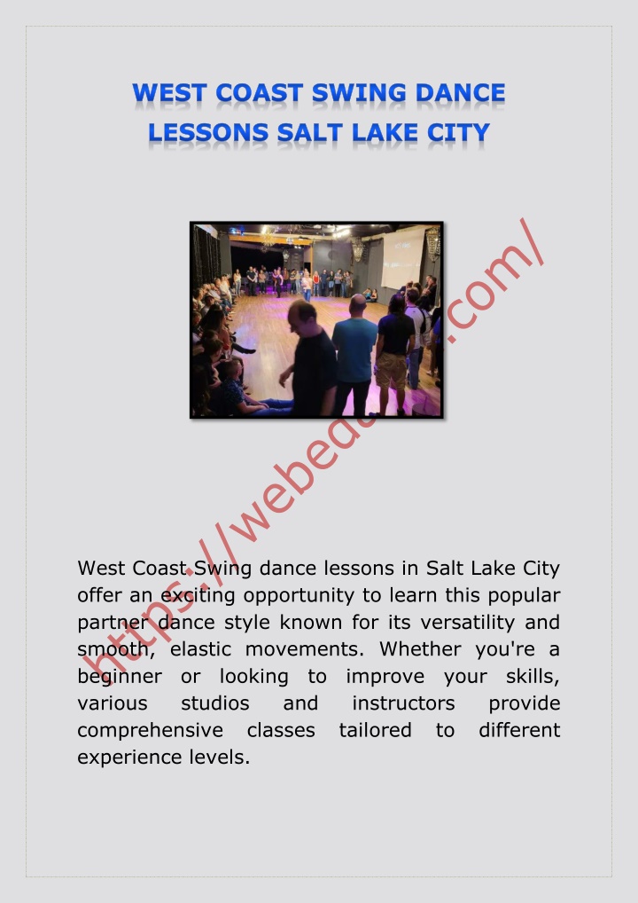 west coast swing dance lessons in salt lake city