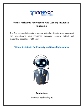 Virtual Assistants For Property And Casualty Insurance  Innovon