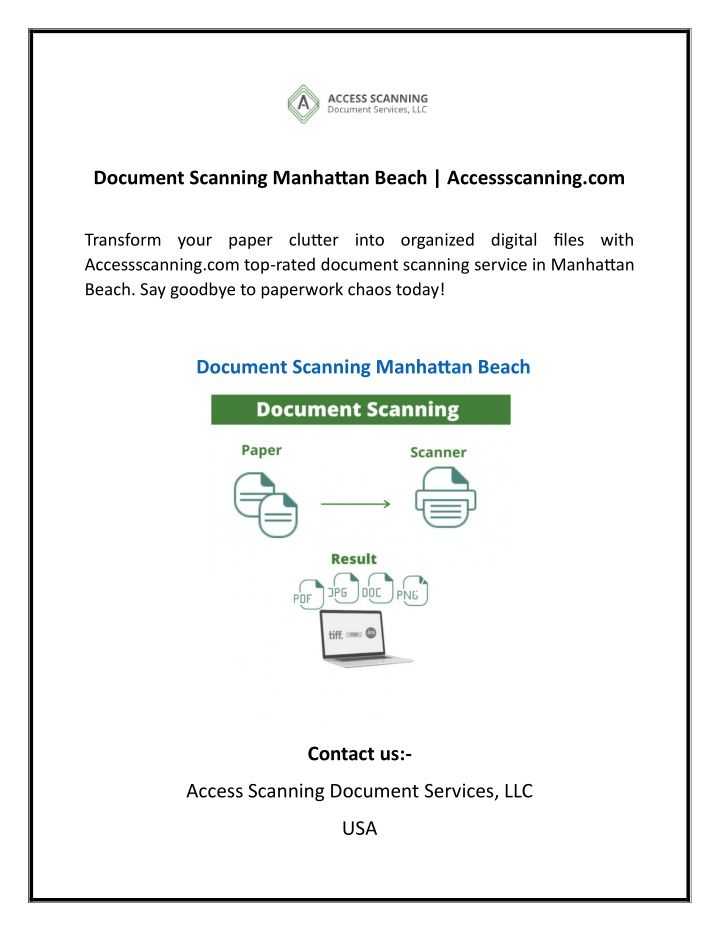 document scanning manhattan beach accessscanning