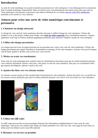 Astuces pour créer une carte de visite numérique convaincante et persuasive