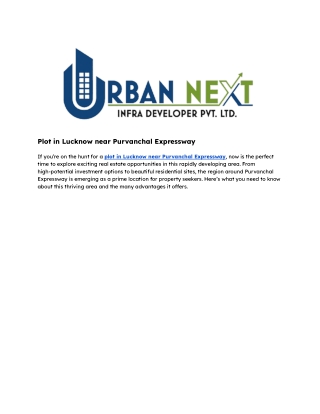 Plot in Lucknow near Purvanchal Expressway PDF