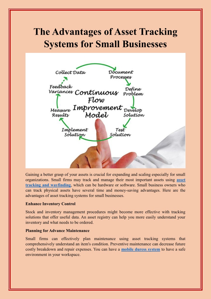 the advantages of asset tracking systems